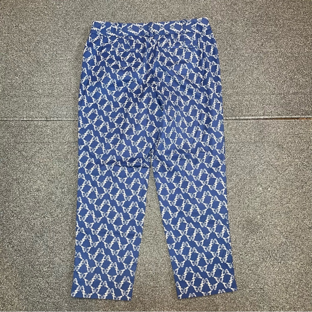 Talbots The Perfect Crop Pants Womens Size 8 Blue Butterfly Chino Stretch - Picture 9 of 9